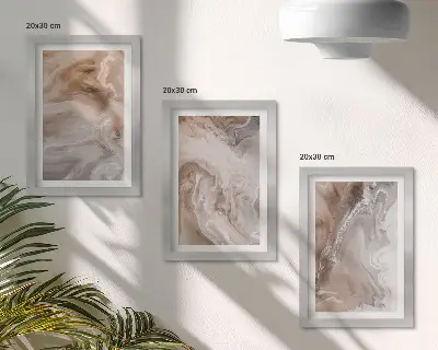 Juego de 3 cuadros decorativos con diseño de textura de piedra y patrones abstractos de mármol