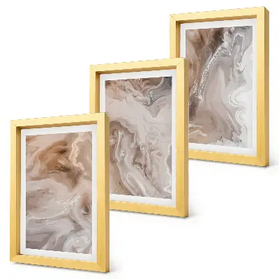 Juego de 3 cuadros decorativos con diseño de textura de piedra y patrones abstractos de mármol