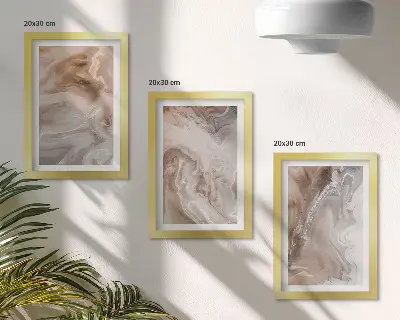 Juego de 3 cuadros decorativos con diseño de textura de piedra y patrones abstractos de mármol