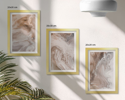Juego de 3 cuadros decorativos Textura de piedra con patrones abstractos de mármol