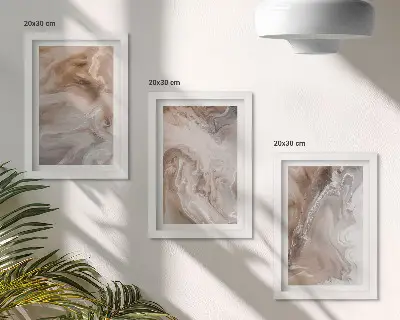Juego de 3 cuadros decorativos con diseño de textura de piedra y patrones abstractos de mármol