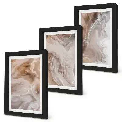 Juego de 3 cuadros decorativos con diseño de textura de piedra y patrones abstractos de mármol