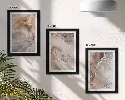 Juego de 3 cuadros decorativos con diseño de textura de piedra y patrones abstractos de mármol
