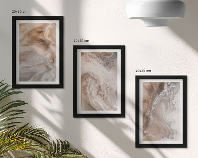 Juego de 3 cuadros decorativos Textura de piedra con patrones abstractos de mármol
