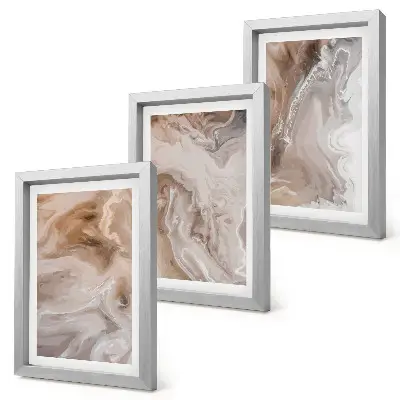 Juego de 3 cuadros decorativos con diseño de textura de piedra y patrones abstractos de mármol