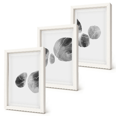 Juego de 3 cuadros decorativos Pintura abstracta minimalista con manchas de pintura
