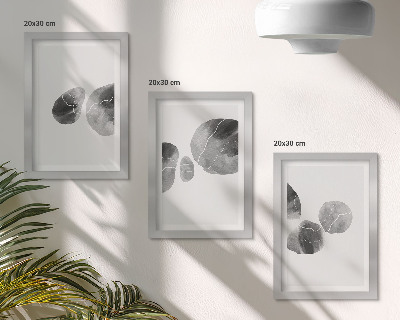 Juego de 3 cuadros decorativos Pintura abstracta minimalista con manchas de pintura