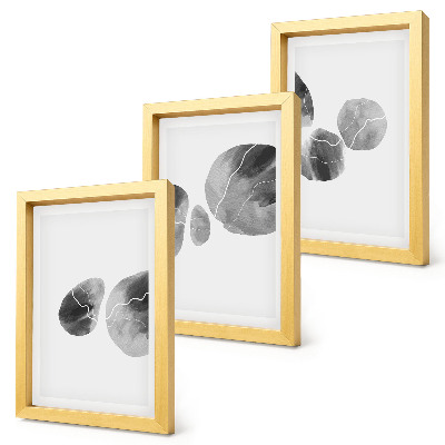 Juego de 3 cuadros decorativos Pintura abstracta minimalista con manchas de pintura