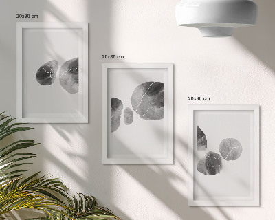 Juego de 3 cuadros decorativos Pintura abstracta minimalista con manchas de pintura