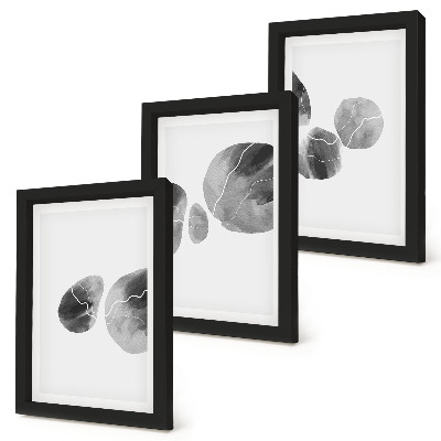 Juego de 3 cuadros decorativos Pintura abstracta minimalista con manchas de pintura