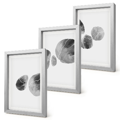 Juego de 3 cuadros decorativos Pintura abstracta minimalista con manchas de pintura