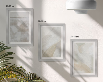 Juego de 3 cuadros decorativos Pinceladas abstractas sobre lienzo