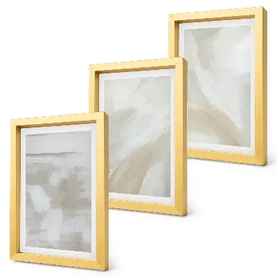 Juego de 3 cuadros decorativos con diseño de pinceladas abstractas sobre lienzo