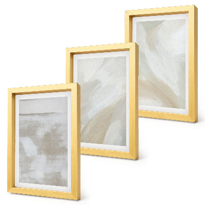 Juego de 3 cuadros decorativos Pinceladas abstractas sobre lienzo