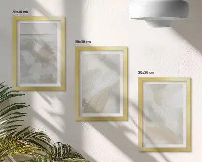 Juego de 3 cuadros decorativos con diseño de pinceladas abstractas sobre lienzo