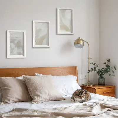 Juego de 3 cuadros decorativos con diseño de pinceladas abstractas sobre lienzo