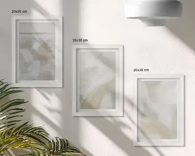Juego de 3 cuadros decorativos con diseño de pinceladas abstractas sobre lienzo