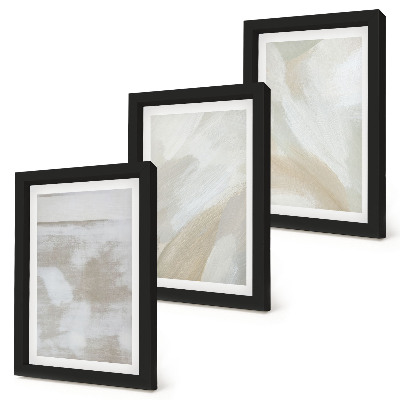 Juego de 3 cuadros decorativos Pinceladas abstractas sobre lienzo
