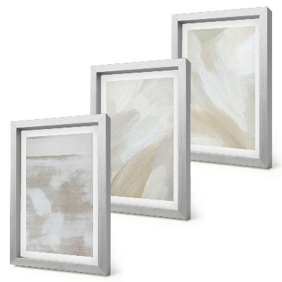 Juego de 3 cuadros decorativos Pinceladas abstractas sobre lienzo