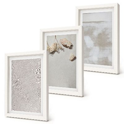 Juego de 3 cuadros decorativos Arena, piedras y textura desgastada al estilo boho