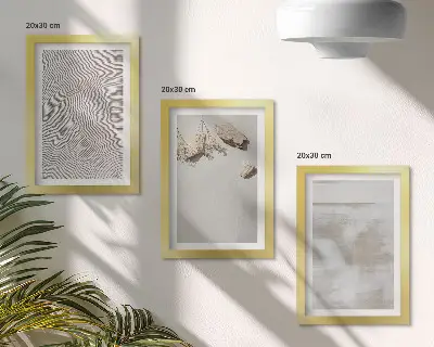Juego de 3 cuadros decorativos con diseño de arena, piedras y textura desgastada al estilo boho