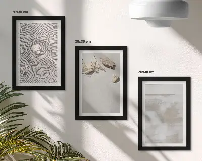 Juego de 3 cuadros decorativos con diseño de arena, piedras y textura desgastada al estilo boho
