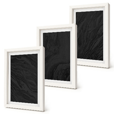 Tríptico enmarcado Texturas elegantes de mármol oscuro en un estilo glamuroso.