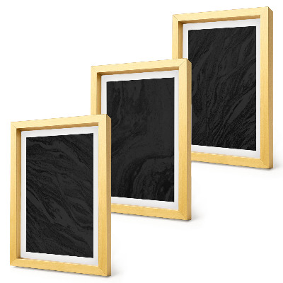 Tríptico enmarcado Texturas elegantes de mármol oscuro en un estilo glamuroso.