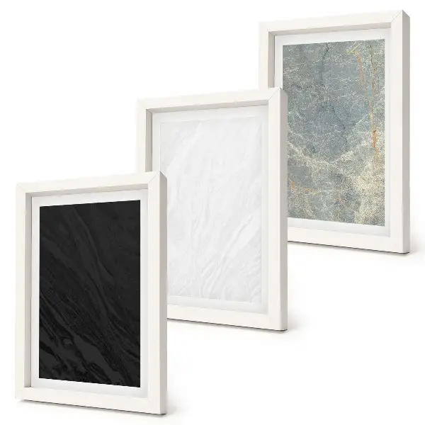 Juego de 3 cuadros decorativos con elegantes estructuras de piedra en diversos colores