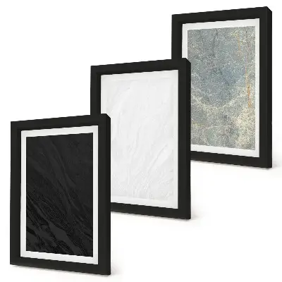 Juego de 3 cuadros decorativos con elegantes estructuras de piedra en diversos colores