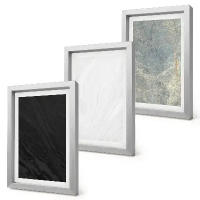 Juego de 3 cuadros decorativos con elegantes estructuras de piedra en diversos colores