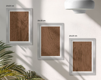 Tríptico enmarcado Textura minimalista de corteza de árbol con patrón de madera