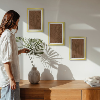 Tríptico enmarcado Textura minimalista de corteza de árbol con patrón de madera