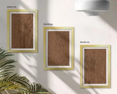 Tríptico enmarcado con diseño de textura minimalista de corteza de árbol y patrón de madera