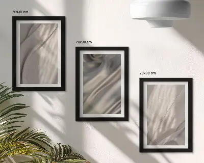 Juego de 3 cuadros decorativos con primer plano de estructuras de tela natural al estilo bohemio