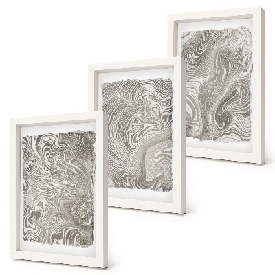 Juego de 3 cuadros decorativos Pintura abstracta de formas modernas