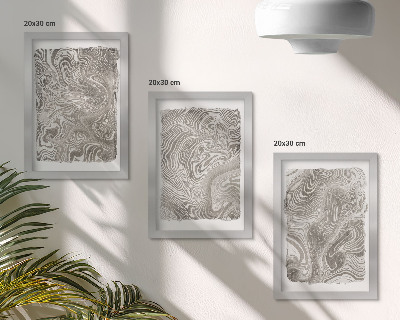 Juego de 3 cuadros decorativos Pintura abstracta de formas modernas
