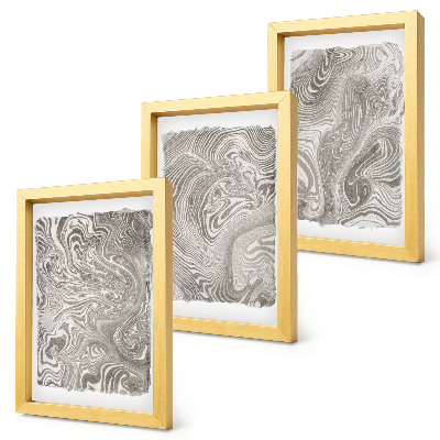 Juego de 3 cuadros decorativos Pintura abstracta de formas modernas