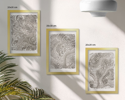 Juego de 3 cuadros decorativos Pintura abstracta de formas modernas