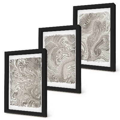 Juego de 3 cuadros decorativos Pintura abstracta de formas modernas
