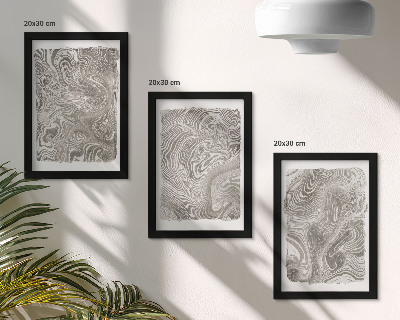 Juego de 3 cuadros decorativos Pintura abstracta de formas modernas