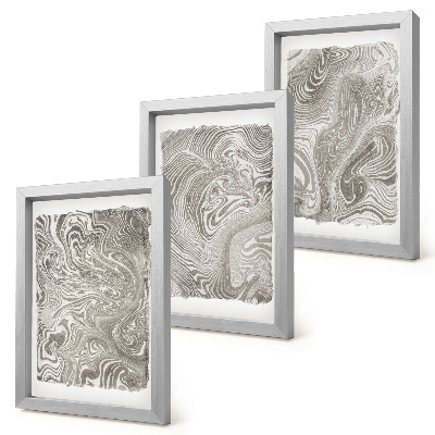Juego de 3 cuadros decorativos Pintura abstracta de formas modernas