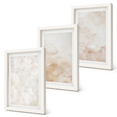 Tríptico enmarcado Texturas de moda en tonos pastel claros.