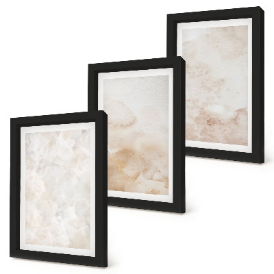 Tríptico enmarcado Texturas de moda en tonos pastel claros.