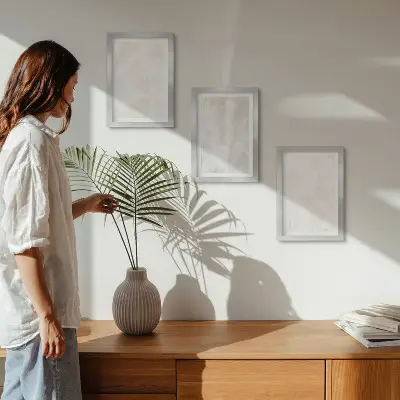 Juego de 3 cuadros decorativos con diseño de textura de elegante piedra de mármol