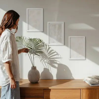 Juego de 3 cuadros decorativos con diseño de textura de elegante piedra de mármol