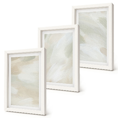 Tríptico enmarcado Pinturas abstractas brillantes sobre lienzo, delicado estilo bohemio.