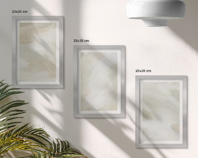 Tríptico enmarcado Pinturas abstractas brillantes sobre lienzo, delicado estilo bohemio.