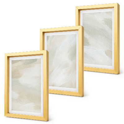 Tríptico enmarcado Pinturas abstractas brillantes sobre lienzo, delicado estilo bohemio.