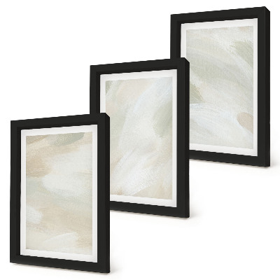 Tríptico enmarcado Pinturas abstractas brillantes sobre lienzo, delicado estilo bohemio.